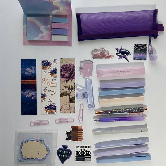 Cute Stationery Purpule Pouch
