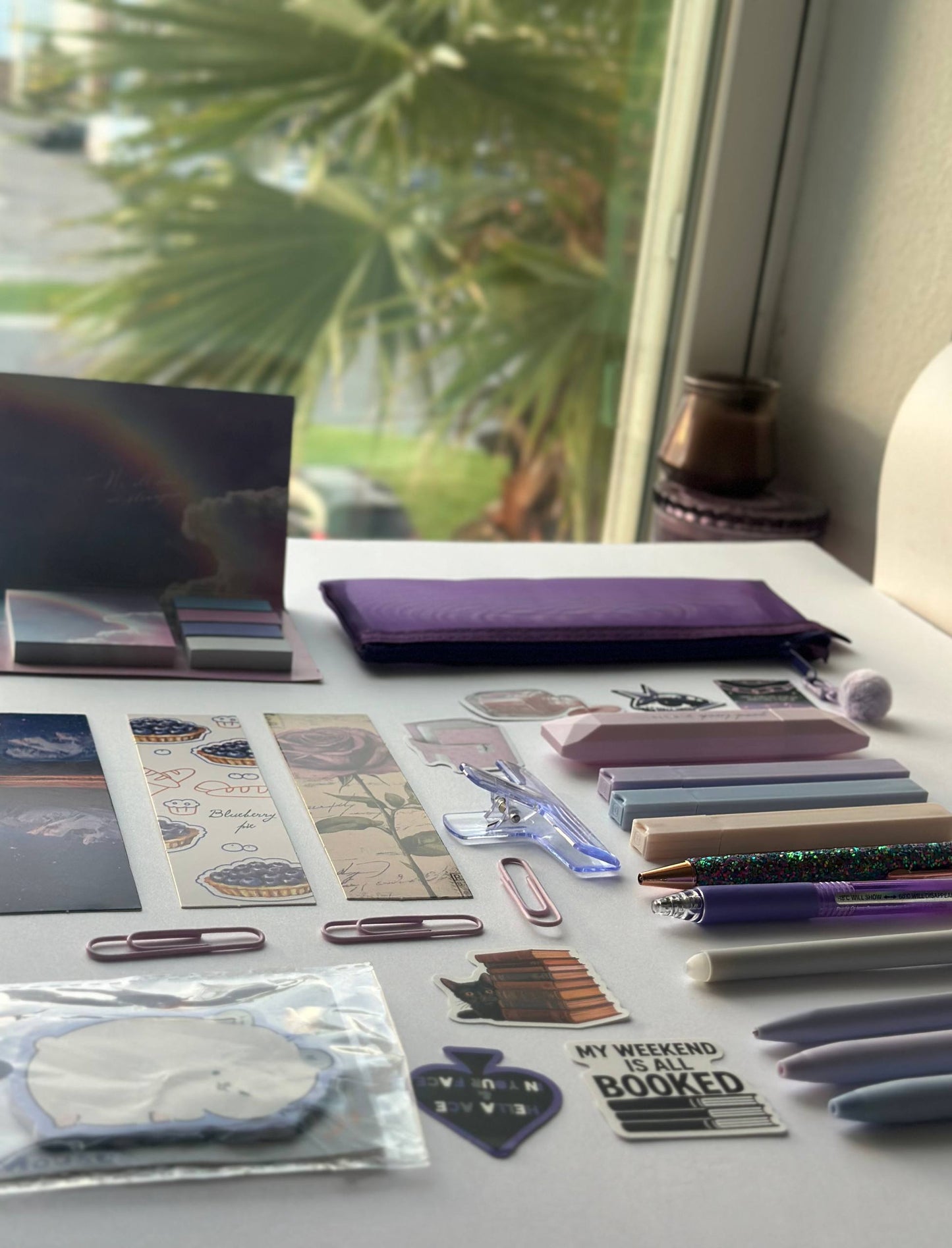 Cute Stationery Purpule Pouch