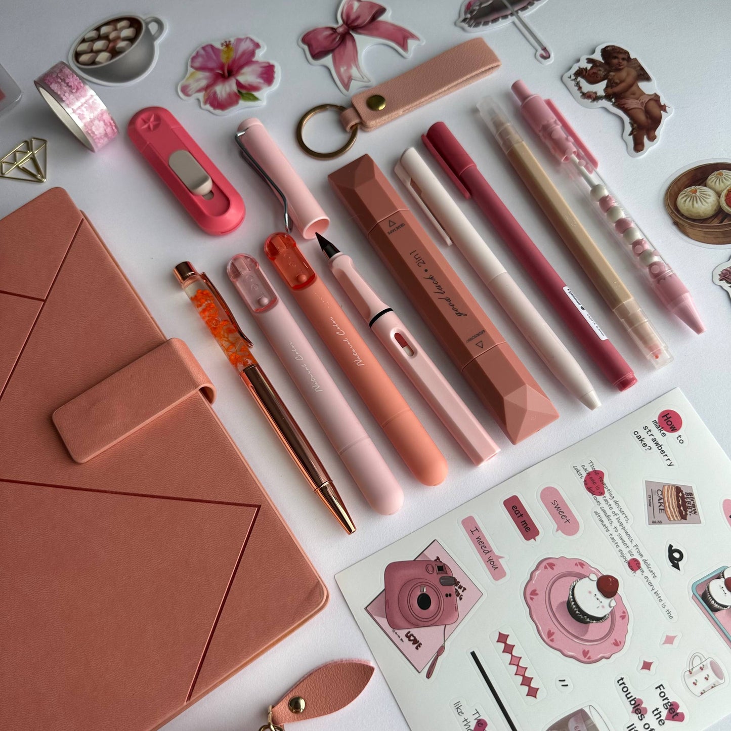 Dusty Rose Stationery Set – A5 Lined Journal & Matching Organizer Bundle