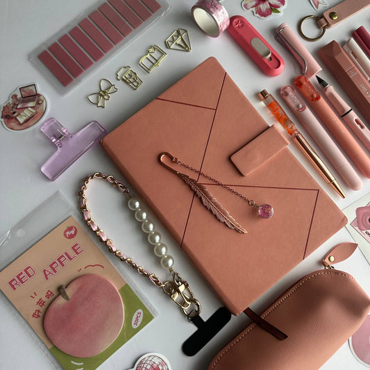 Dusty Rose Stationery Set – A5 Lined Journal & Matching Organizer Bundle