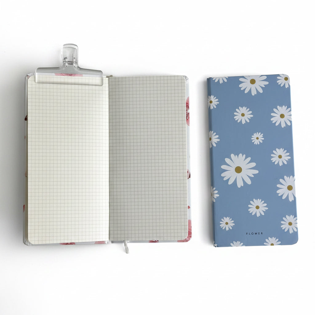 Soft Pink B6 Grid Notebook Stationery Gift Set with Pencil Case