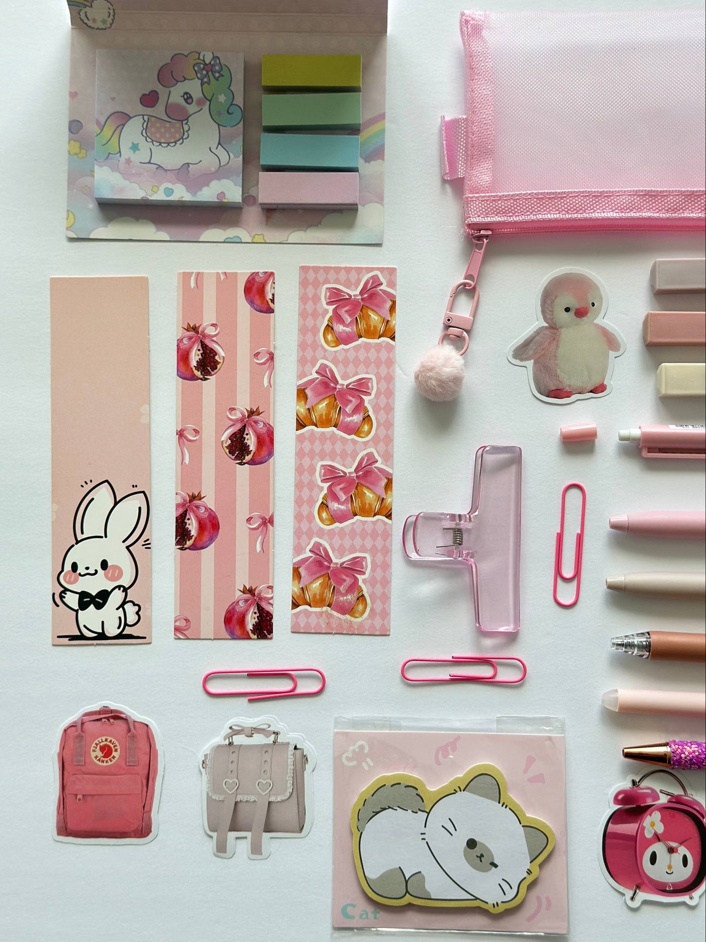 Cute Stationery Pink Pouch