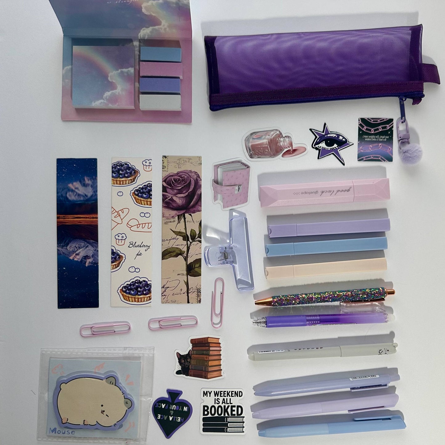 Cute Stationery Purpule Pouch