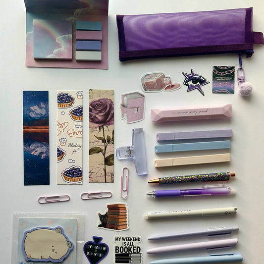 Cute Stationery Purpule Pouch