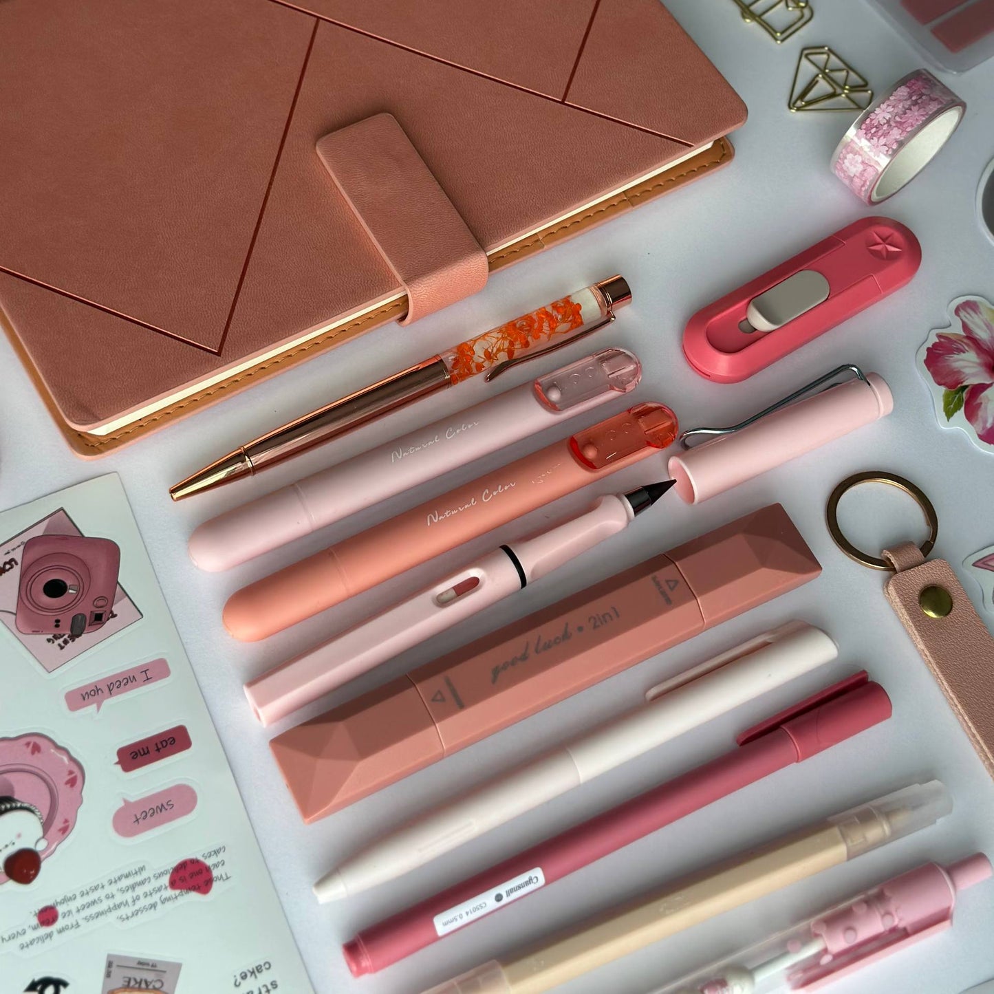 Dusty Rose Stationery Set – A5 Lined Journal & Matching Organizer Bundle