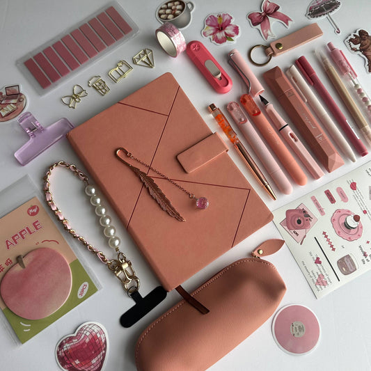 Dusty Rose Stationery Set – A5 Lined Journal & Matching Organizer Bundle