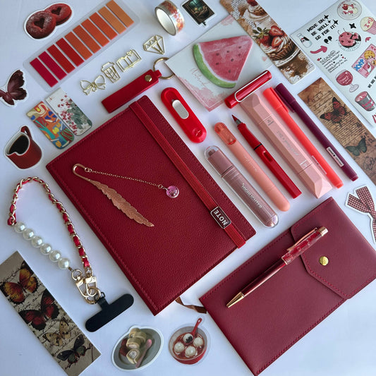 Exclusive Cherry Red A5 Stationery Bundle