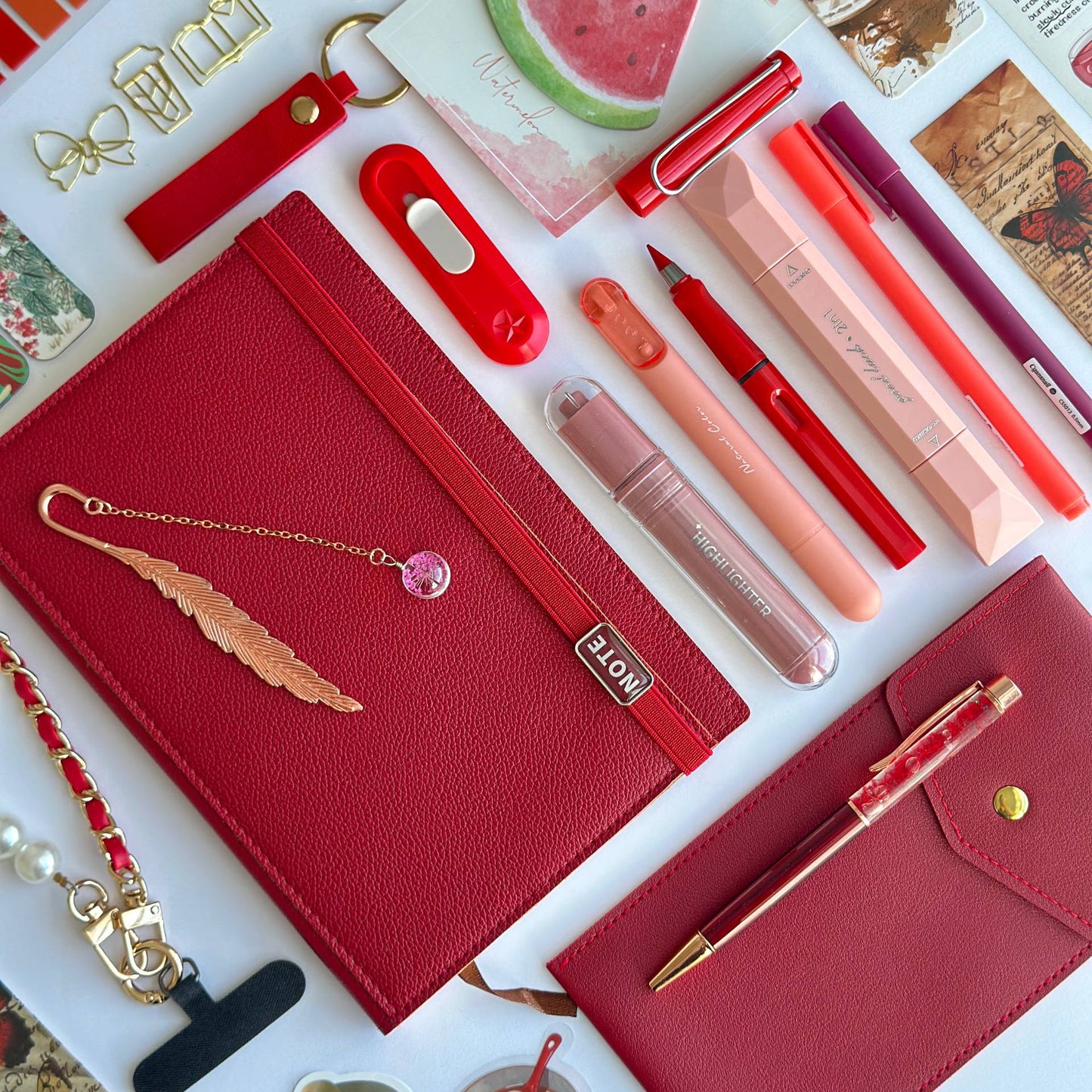 Exclusive Cherry Red A5 Stationery Bundle