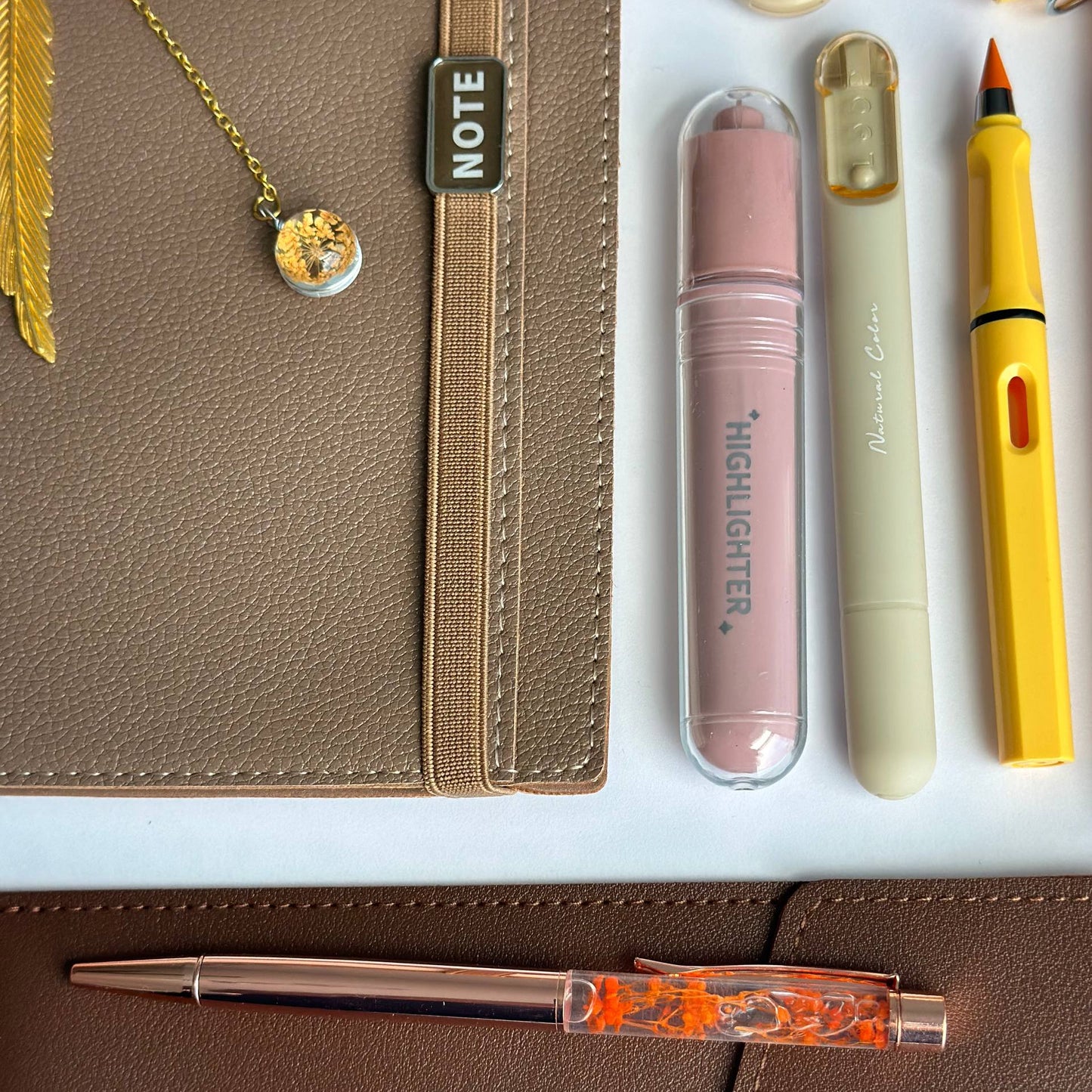 Exclusive Coffee Stationery Bundle with soft faux leather notebook