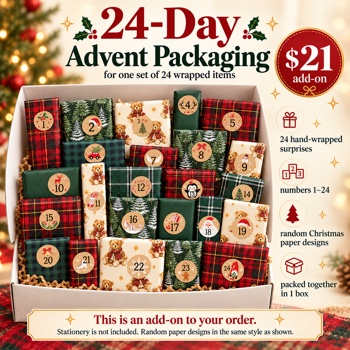 24-Day Advent Packaging — Add-On 🎄✨