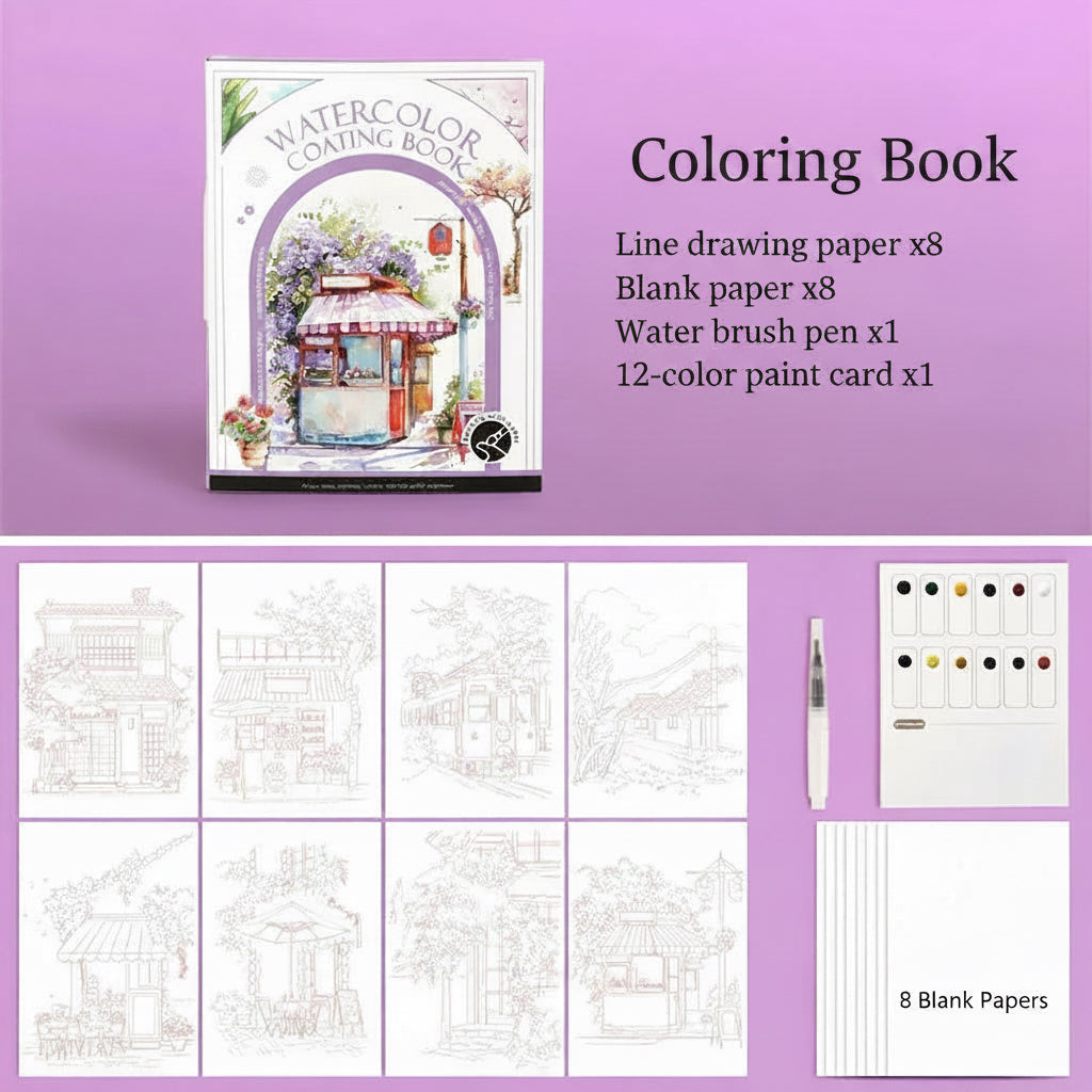 Watercolor Coloring Book