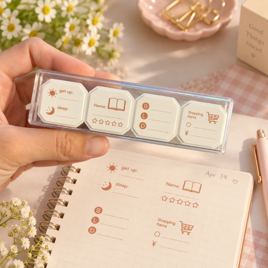 4 Planner Tracker Stamps in Case