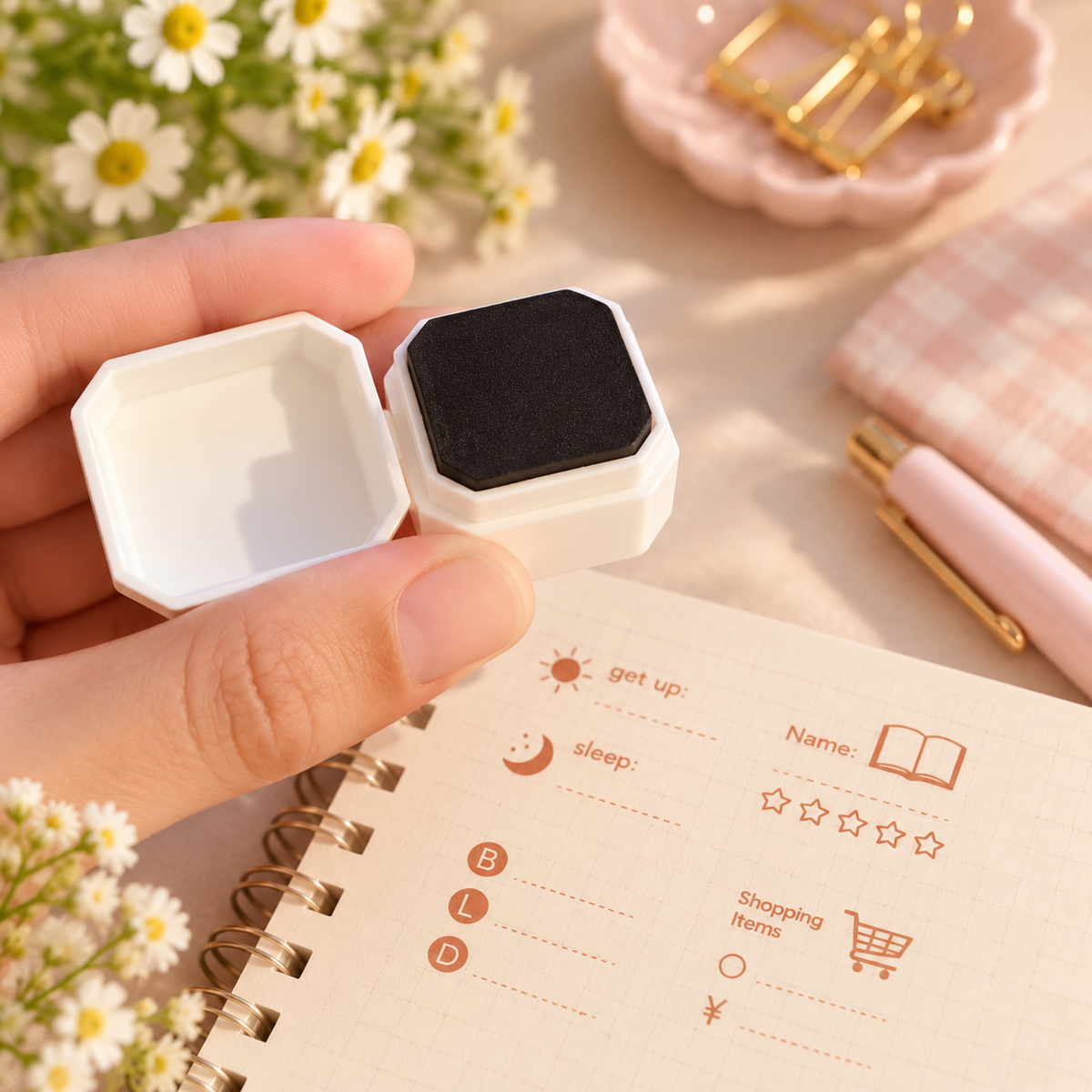 4 Planner Tracker Stamps in Case